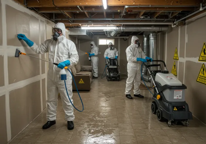 Basement Moisture Removal and Structural Drying process in Hinesburg, VT